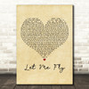 Mike + The Mechanics Let Me Fly Vintage Heart Decorative Wall Art Gift Song Lyric Print