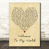 Jim Reeves Welcome To My World Vintage Heart Decorative Wall Art Gift Song Lyric Print