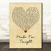 Richie Kotzen Made For Tonight Vintage Heart Decorative Wall Art Gift Song Lyric Print