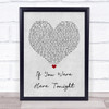 Alexander O'Neal If You Were Here Tonight Grey Heart Song Lyric Quote Print