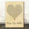 Enrique Iglesias Ring My Bells Vintage Heart Decorative Wall Art Gift Song Lyric Print