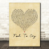 The Rolling Stones Fool To Cry Vintage Heart Decorative Wall Art Gift Song Lyric Print