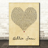 Michael Jackson Billie Jean Vintage Heart Decorative Wall Art Gift Song Lyric Print