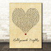 Bob Seger Hollywood Nights Vintage Heart Decorative Wall Art Gift Song Lyric Print