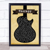 All Time Low Therapy Black Guitar Song Lyric Quote Print