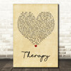 All Time Low Therapy Vintage Heart Song Lyric Quote Print