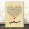 Jennifer Hudson Spotlight Vintage Heart Decorative Wall Art Gift Song Lyric Print