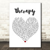 All Time Low Therapy White Heart Song Lyric Quote Print