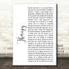 All Time Low Therapy White Script Song Lyric Quote Print