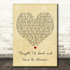 Bryan Adams Thought I'd Died and Gone to Heaven Vintage Heart Song Lyric Print