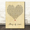 Bon Jovi Story of Love Vintage Heart Decorative Wall Art Gift Song Lyric Print