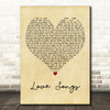 Kaash Paige Love Songs Vintage Heart Decorative Wall Art Gift Song Lyric Print