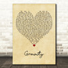 Shawn McDonald Gravity Vintage Heart Decorative Wall Art Gift Song Lyric Print