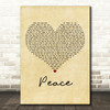 Sabrina Johnston Peace Vintage Heart Decorative Wall Art Gift Song Lyric Print