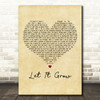 Beth Hart Let It Grow Vintage Heart Decorative Wall Art Gift Song Lyric Print