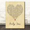 Alison Moyet Only You Vintage Heart Decorative Wall Art Gift Song Lyric Print