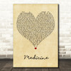 James Arthur Medicine Vintage Heart Decorative Wall Art Gift Song Lyric Print