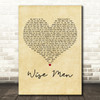 James Blunt Wise Men Vintage Heart Decorative Wall Art Gift Song Lyric Print