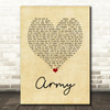 Lady Antebellum Army Vintage Heart Decorative Wall Art Gift Song Lyric Print