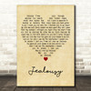 Billy Fury Jealousy Vintage Heart Decorative Wall Art Gift Song Lyric Print