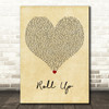 Wiz Khalifa Roll Up Vintage Heart Decorative Wall Art Gift Song Lyric Print