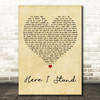 Usher Here I Stand Vintage Heart Decorative Wall Art Gift Song Lyric Print