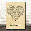 The Police Roxanne Vintage Heart Decorative Wall Art Gift Song Lyric Print