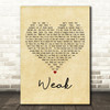 Skunk Anansie Weak Vintage Heart Decorative Wall Art Gift Song Lyric Print