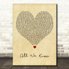 Dappy All We Know Vintage Heart Decorative Wall Art Gift Song Lyric Print