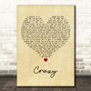 Royal Bliss Crazy Vintage Heart Decorative Wall Art Gift Song Lyric Print
