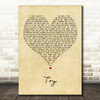 Rick Astley Try Vintage Heart Decorative Wall Art Gift Song Lyric Print