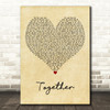 Ne-Yo Together Vintage Heart Decorative Wall Art Gift Song Lyric Print