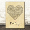 Artan Falling Vintage Heart Decorative Wall Art Gift Song Lyric Print