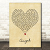 Angelis Angel Vintage Heart Decorative Wall Art Gift Song Lyric Print