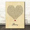 SixxAM Stars Vintage Heart Decorative Wall Art Gift Song Lyric Print