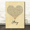 Eternal Stay Vintage Heart Decorative Wall Art Gift Song Lyric Print
