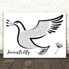 Celine Dion Immortality Black & White Dove Bird Decorative Wall Art Gift Song Lyric Print