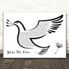 John Farnham You're The Voice Black & White Dove Bird Decorative Gift Song Lyric Print