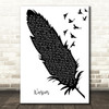 Demi Lovato Warrior Black & White Feather & Birds Decorative Wall Art Gift Song Lyric Print