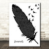 Rihanna Diamonds Black & White Feather & Birds Decorative Wall Art Gift Song Lyric Print