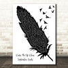 Green Day Wake Me Up When September Ends Black & White Feather & Birds Song Lyric Print