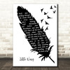 Jimi Hendrix Little Wing Black & White Feather & Birds Decorative Gift Song Lyric Print