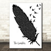 Kenny Rogers The Gambler Black & White Feather & Birds Decorative Gift Song Lyric Print