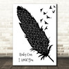 Tracy Chapman Baby Can I Hold You Black & White Feather & Birds Gift Song Lyric Print