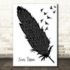 Red Hot Chili Peppers Scar Tissue Black & White Feather & Birds Gift Song Lyric Print