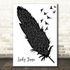 The Rolling Stones Lady Jane Black & White Feather & Birds Song Lyric Print