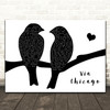 Wilco Via Chicago Lovebirds Black & White Decorative Wall Art Gift Song Lyric Print
