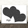 Lighthouse Family High Landscape Black & White Two Hearts Decorative Gift Song Lyric Print