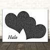 Beyonce Halo Landscape Black & White Two Hearts Decorative Gift Song Lyric Print