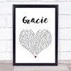 Ben Folds Gracie White Heart Song Lyric Quote Print